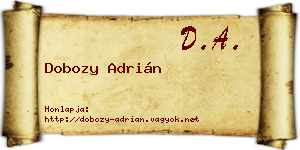 Dobozy Adrián névjegykártya