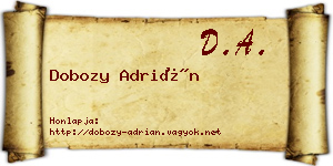 Dobozy Adrián névjegykártya